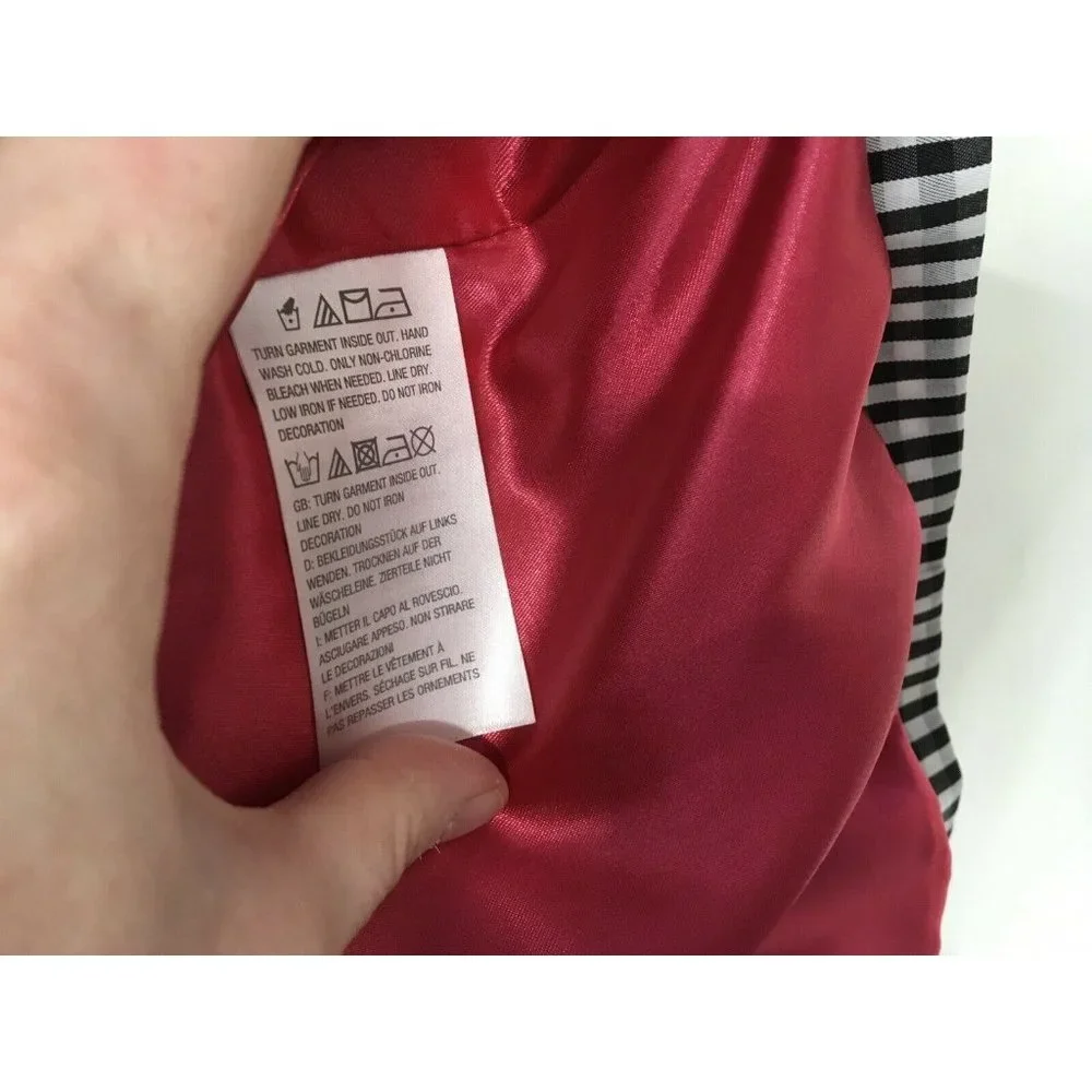 Dennis Basso Water Resistant Gingham Anorak Jacket Embellished Black White - Picture 9 of 11